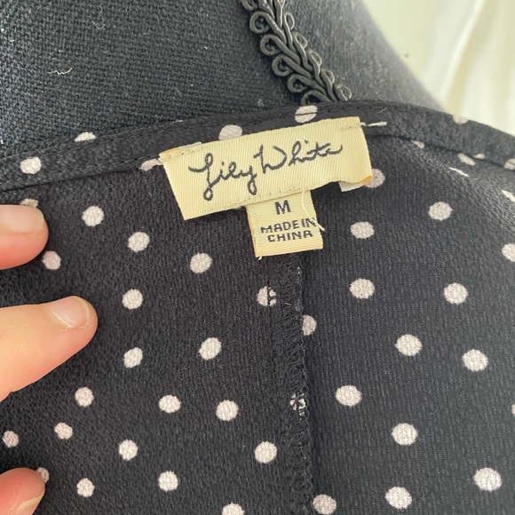 Professional Black and White Polka Dot Blouse - Picture 4 of 8